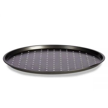Tava rotunda pentru copt pizza, gri, 33 x 33 x 1 cm