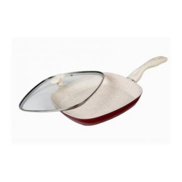 Tigaie grill aluminiu+capac 28x4 cm Marlene, Cooking by Heinner
