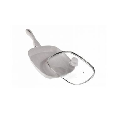 Tigaie grill aluminiu+capac 28x4 cm, Mozaik, Cooking by Heinner