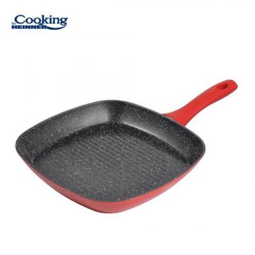 Tigaie grill Heinner Red Stone, Aluminiu forjat, 28 x 4 cm