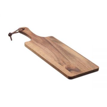 Tocator din lemn de salcam, Piksel, acacia, cu maner, 38x11 cm