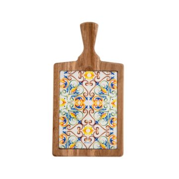 Tocator, Medicea, Brandani, 18x34.5 cm, lemn acacia/sticla