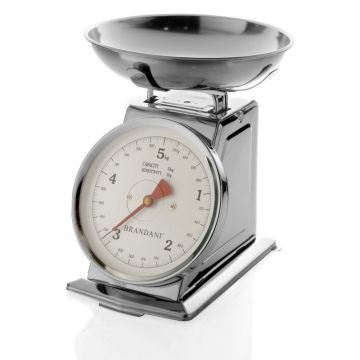 Cântar de bucătărie Brandani din oțel inoxidabil cu o capacitate de 5 kg