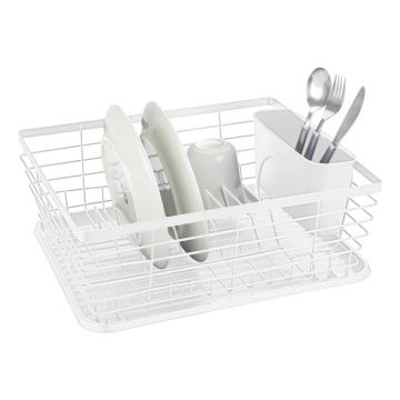 Scurgător de vase alb din metal 36x30 cm Drip – Wenko