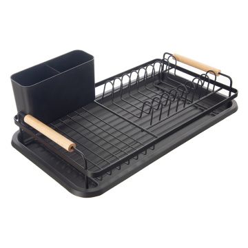 Scurgător de vase negru din metal 43x23,5 cm Radka – Orion