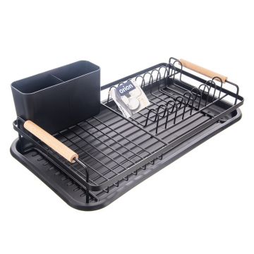 Scurgător de vase negru din metal 43x23,5 cm Radka – Orion