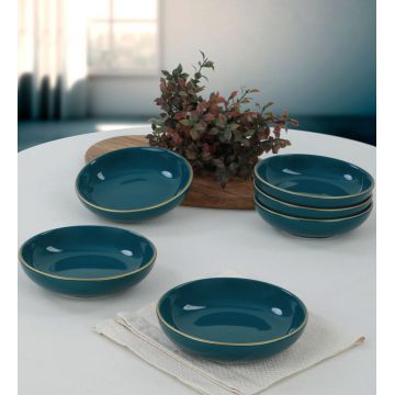 Set boluri pentru sos, Keramika, 275KRM1455, Ceramica, Albastru petrol