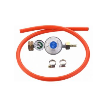 Set regulator de presiune gaz cu manometru si furtun 85 cm Cadac 30mBar Overflow 8510-OF