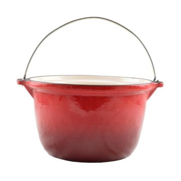 Ceaun fonta emailat 3l rosu, cu toarta, Perfect Home