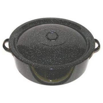 Cratita Emailata cu Capac, 30 l, Neagra, Emailul Medias