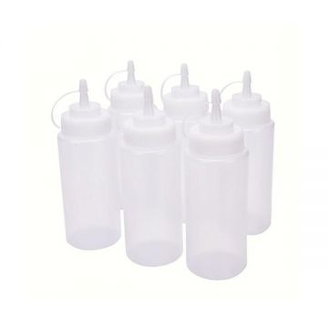 Dozatoare sos, transparente, 490 ml, set 6 bucati - Maxdeco