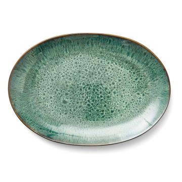 Farfurie verde/neagră pentru servire din gresie Gastro Green/Black – Bitz