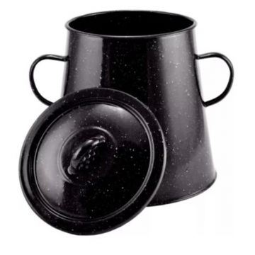 Garnita Emailata pentru Untura, 5 l, Negru, Perfect Home