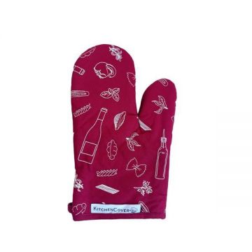 Manusa de bucatarie, rosie, 100 % bumbac, 27×14, 5 cm