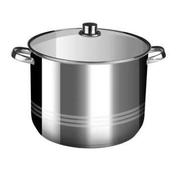 Oala din Inox cu Capac din Sticla, 16 cm, 2.4 l, Perfect Home