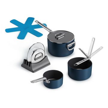 Oale cu capac/cu suprafață ceramică 3 buc. adecvate pentru plita cu inducție Space – Joseph Joseph