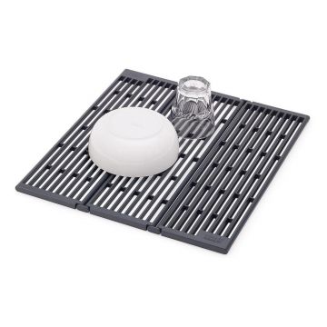 Scurgător de vase gri ajustabil din plastic 43x13 cm Platform – Joseph Joseph