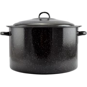 Semioala Emailata, 36 cm, 20 l, Neagra, Perfect Home