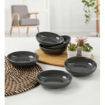 Set boluri ceramice pentru sos, Hermia, 275KRM1464, Antibacterian, Gri