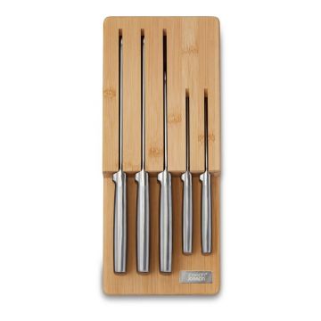 Set de cuțite cu suport din oțel inoxidabil 5 buc. Elevate Bamboo – Joseph Joseph