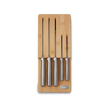 Set de cuțite cu suport din oțel inoxidabil 5 buc. Elevate Bamboo – Joseph Joseph