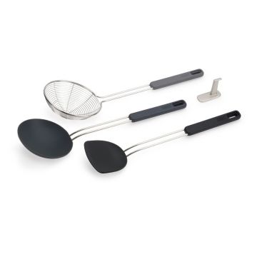 Set de ustensile de bucătărie 3 buc. din oțel inoxidabil Fusion Wok Set – Joseph Joseph