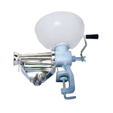 Storcator manual pentru rosii și gemuri cu filtru si tava din inox, palnie nylon