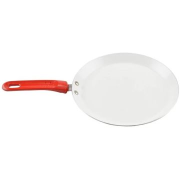 Tigaie pentru Clatite, Ceramica, 24 cm, Rosie, Perfect Home