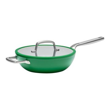 Tigaie tip wok cu capac/cu suprafață ceramică ø 28 cm Meda 3.0 – FABINI