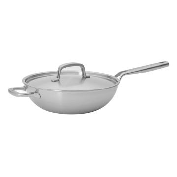 Tigaie tip wok cu capac din oțel inoxidabil ø 30 cm Lucca 3.0 – FABINI