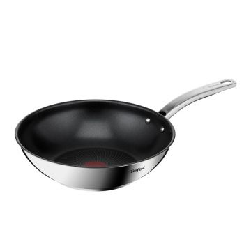 Tigaie tip wok cu suprafață antiaderentă din oțel inoxidabil ø 28 cm Intuition B8171944 – Tefal
