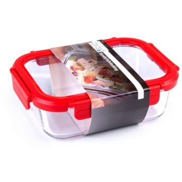 Vas Termorezistent, 1.52 l pentru Gatit si Depozitare, Capac Plastic, Perfect Home