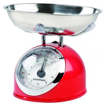Cantar de Bucatarie Mecanic cu Bol, 5 kg, Rosu, G3Ferrari Aska