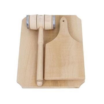 Ciocan si Doua Tocatoare, Lemn de Fag, Grosime 20 mm, 3 Bucati