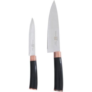 Cutite Bucatarie, Otel Inoxidabil, Maner Plastic, 2 Bucati, Grunberg