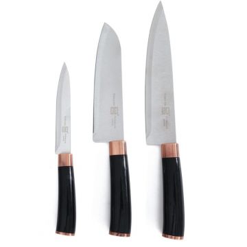 Cutite Bucatarie, Otel Inoxidabil, Maner Plastic, 3 Bucati, Grunberg