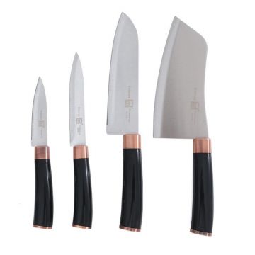 Cutite Bucatarie, Otel Inoxidabil, Maner Plastic, 4 Bucati, Grunberg