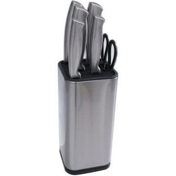 Cutite Bucatarie, Suport, Ascutitor, Foarfeca, Otel Inoxidabil, Plastic, 7 Bucati, Grunberg