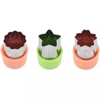 Forme de Taiat, 2.8 x 3.8 cm, 3 Bucati, Plastic si Inox