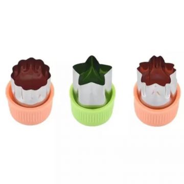 Forme de Taiat, 4.5 x 4.2 cm, 3 Bucati, Plastic si Inox