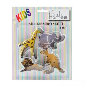 Forme pentru Biscuiti, Animale Salbatice, 4 Piese, Inox, Perfect Home