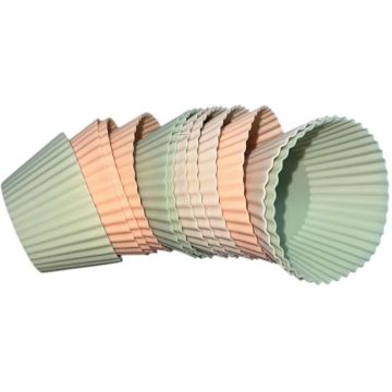 Forme pentru Briose, Silicon, Rotunde, 12 Bucati, Colorate, Viva.z