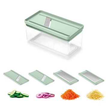 Mandolina legume si fructe 4 in 1, Brabantia, Tasty+, 22x11x10.5 cm, plastic, verde jad