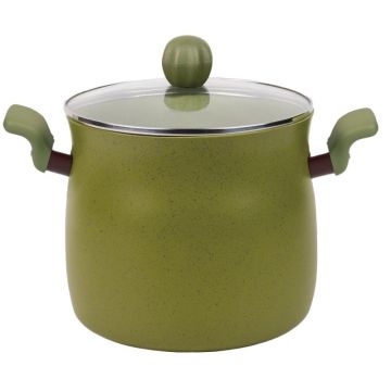 Oala Aluminiu cu Capac, 3.70 l, Interior Anti-aderent, Compatibila Plita Inductie, 18 x 16.50 cm, Verde, Grunberg