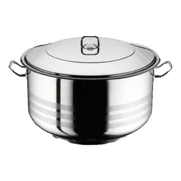 Oala din Inox cu Capac, 42 l, Diametru 45 cm, Argintie, Perfect Home