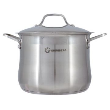 Oala din Inox cu Capac de Sticla 32 cm, Grunberg, 19 l