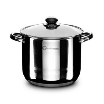 Oala din Inox cu Capac din Sticla, 18 cm, 3.50 l, Grunberg