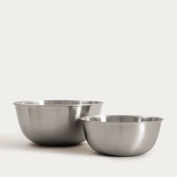 Set 2 boluri Ontario, Homla, 22 cm / 27.5 cm, inox, argintiu
