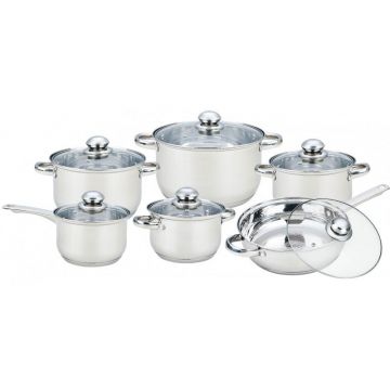 Set 6 Cratite cu Capace din Sticla, din Inox, Grunberg