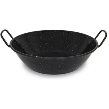 Tigaie Adanca din Fonta Emailata, 26 cm, pentru Paella, Perfect Home